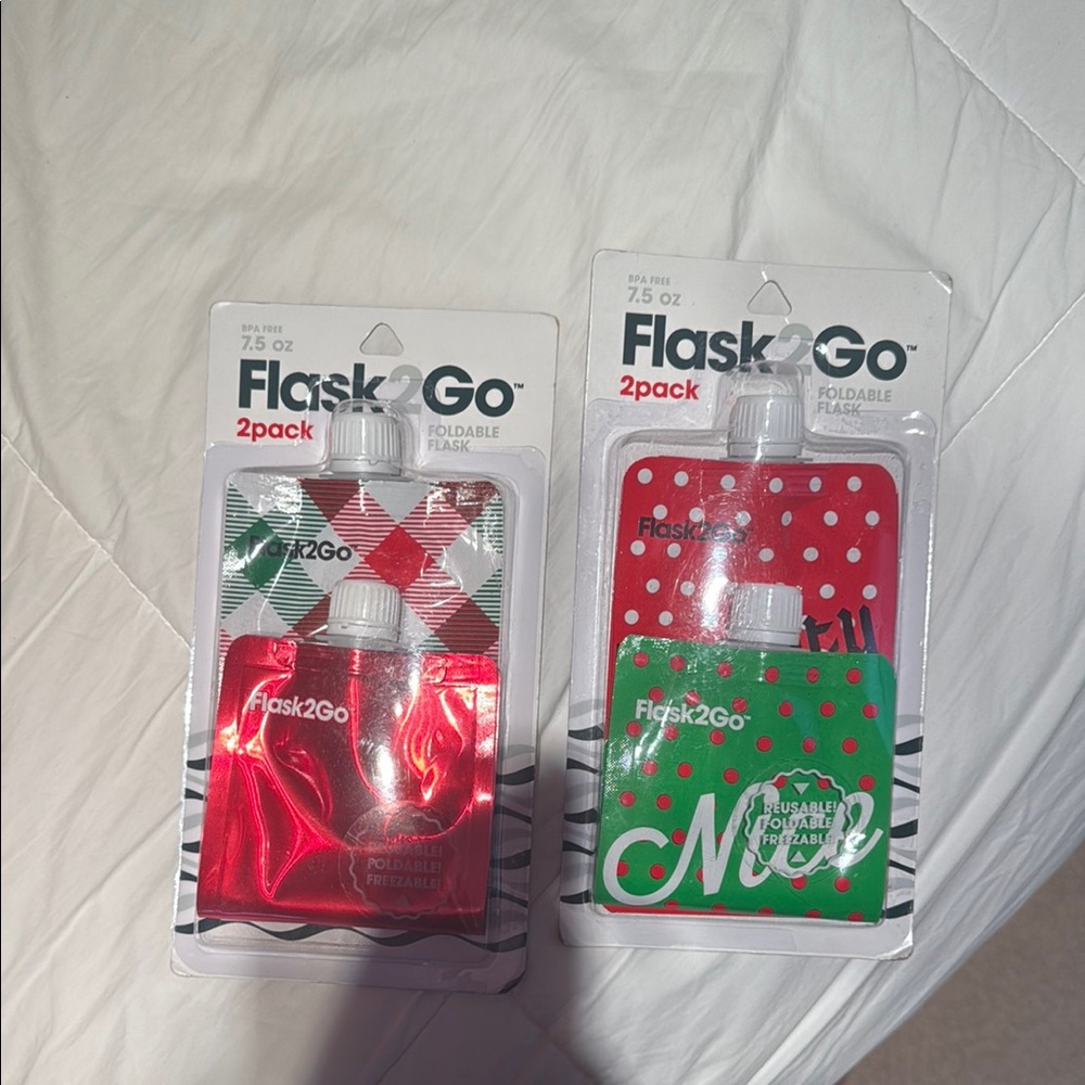 Festive Red and Green Kitchen Flask Covers